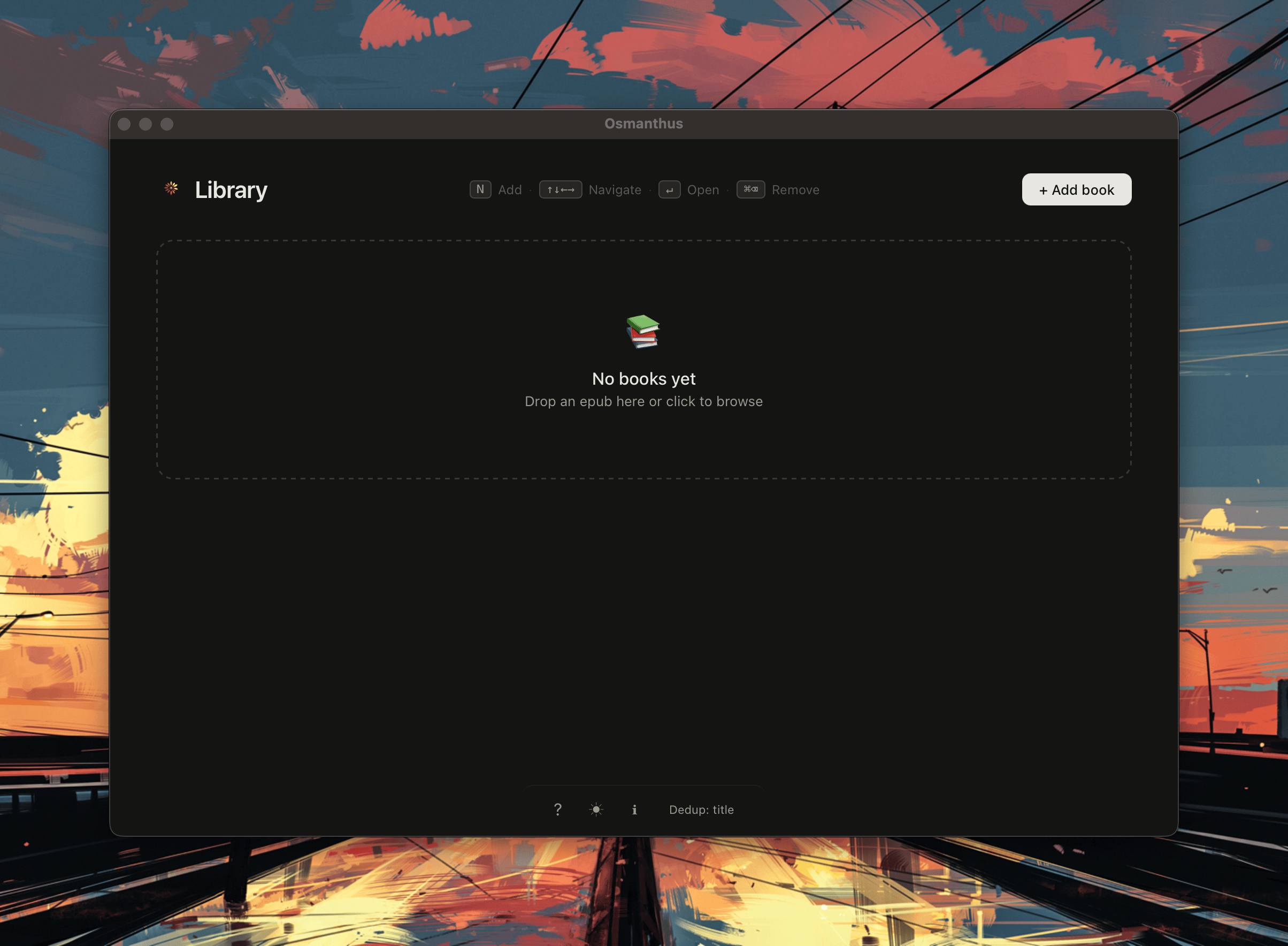 Empty library drop zone